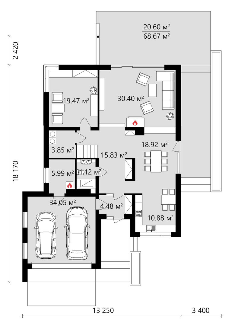 Проект современного двухэтажного дома | homify