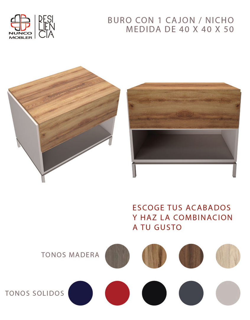 MUEBLES PARA CASA , Nunco Mobler Nunco Mobler Modern Bedroom Chipboard Bedside tables