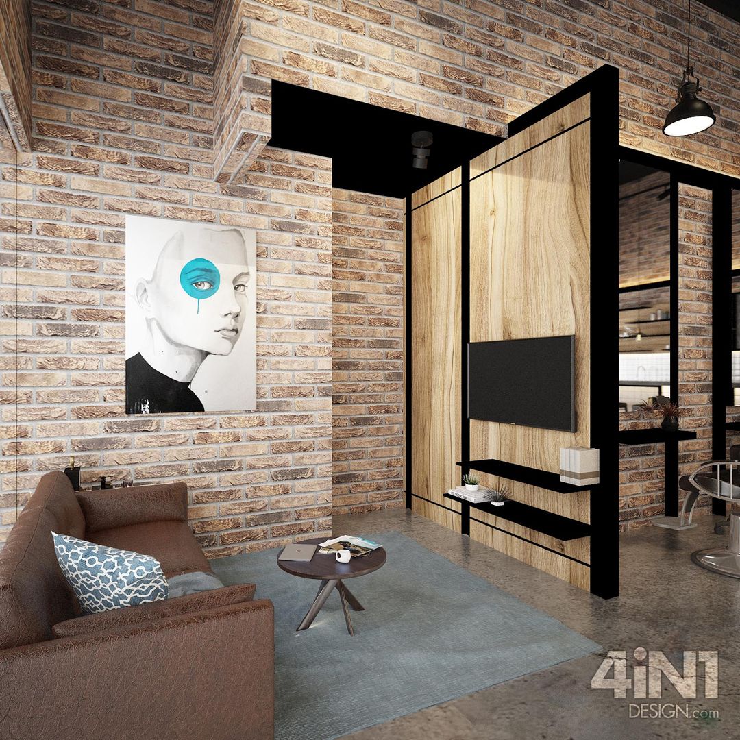 South Key Salon Design, four in one design sdn bhd four in one design sdn bhd ミニマルデザインの リビング