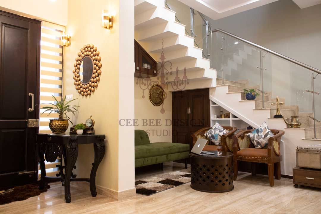 Villa Interior Design in Bangalore, Cee Bee Design Studio Cee Bee Design Studio غرفة المعيشة