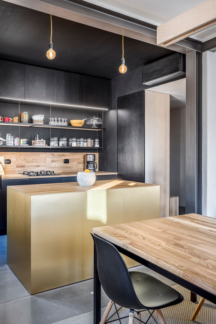 APPARTAMENTO FG, DOOT studio DOOT studio Built-in kitchens Wood Wood effect