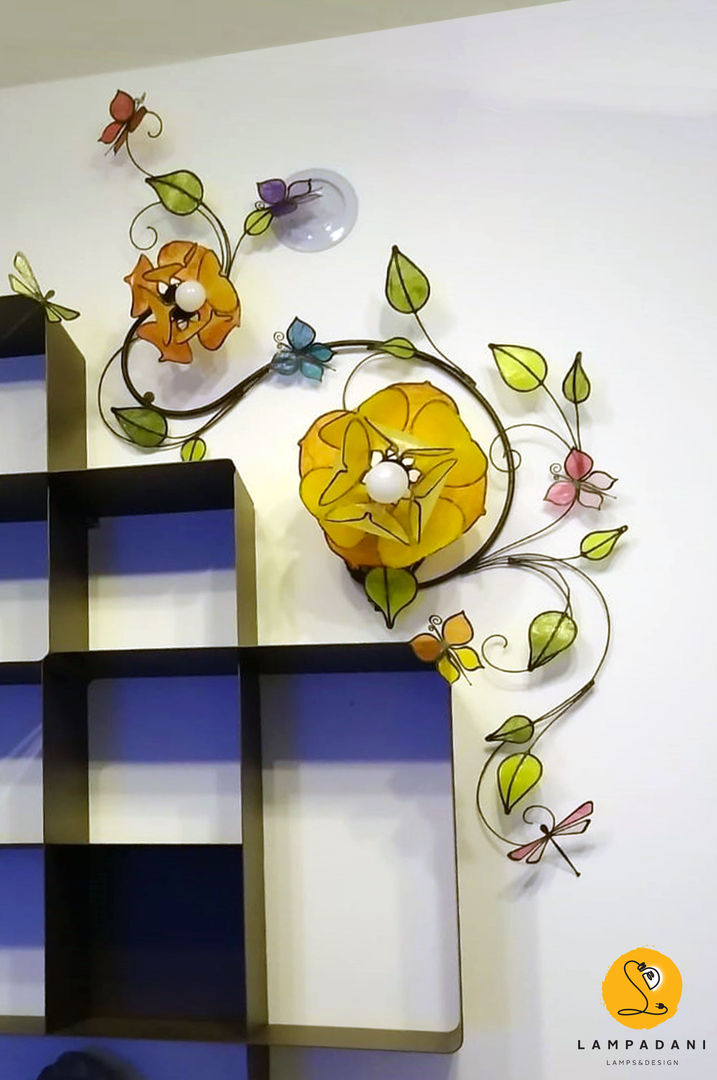 Applique – Ramo con fiori di loto, farfalle e libellule, LampaDani LampaDani Case Accessori & Decorazioni