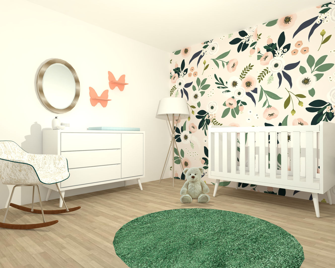 Estilo Floral Chic. Infantik Studio Cuartos para niñas