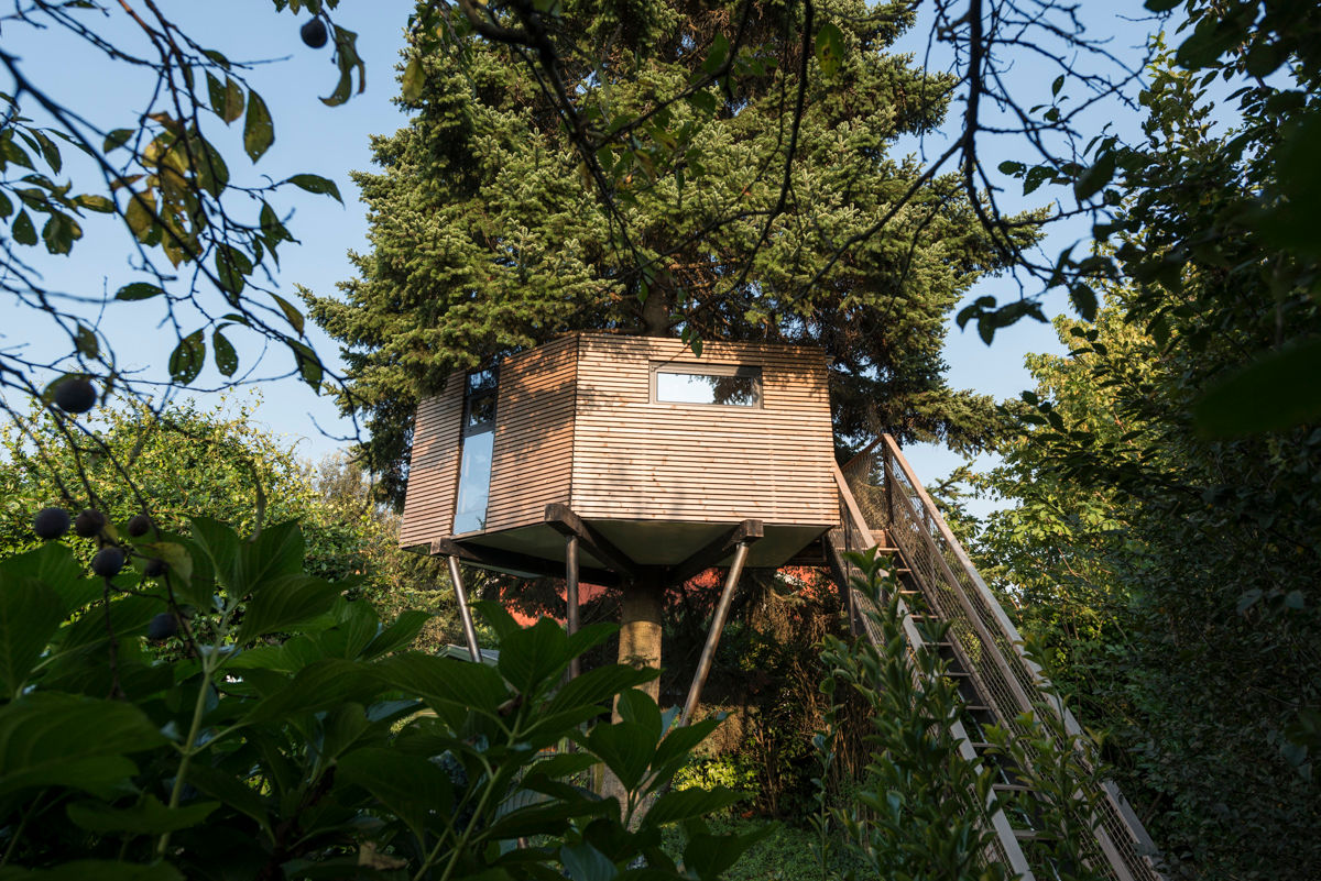 Light Cute Treehouse Sullalbero Casetta da giardino Legno Effetto legno Sull'albero, casa sull'albero, progetto, design, treehouse, case in legno
