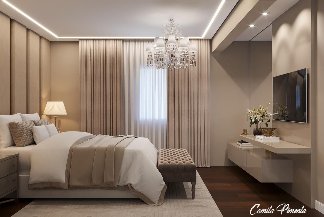 Suíte Master homify Quartos clássicos Madeira Efeito de madeira camilapimenta,arquitetasaopaulo,madeira,artefacto,iluminação,projeto,decoraçãointeriores,design,camilapimentaarquitetura,arquitetoemsaopaulo,quarto,espelho,iluminação,conforto,marcenaria