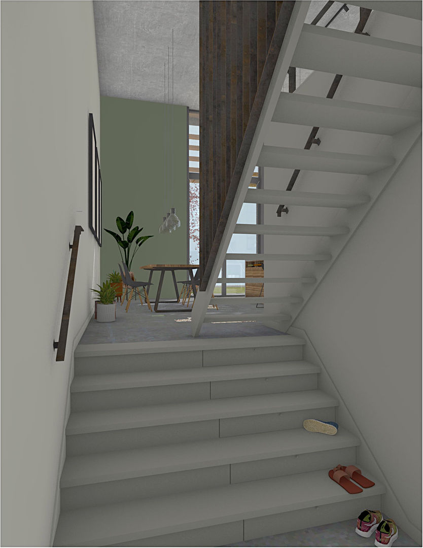 Splitlevel interieur Kijkduin, Bergblick interieurarchitectuur Bergblick interieurarchitectuur Сходи Залізо / сталь