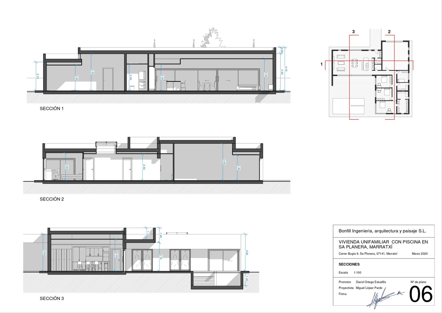 PROYECTO DE CONSTRUCCIÓN DE VIVIENDA UNIFAMILIAR CON PISCINA EN SA PLANERA (MARRATXÍ-MALLORCA), BONFILL INGENIERÍA, ARQUITECTURA Y PAISAJE S.L. BONFILL INGENIERÍA, ARQUITECTURA Y PAISAJE S.L. Окремий будинок Бетон