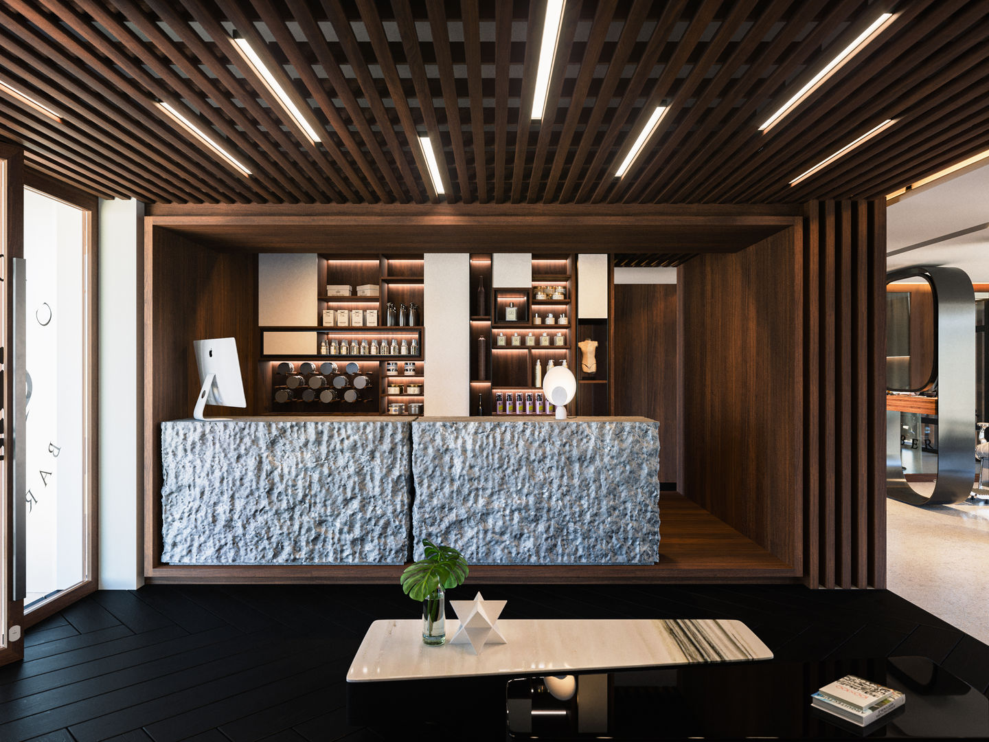 Crown Barber Shop, Diamante Arquitectura Diamante Arquitectura Mediterraner Flur, Diele & Treppenhaus