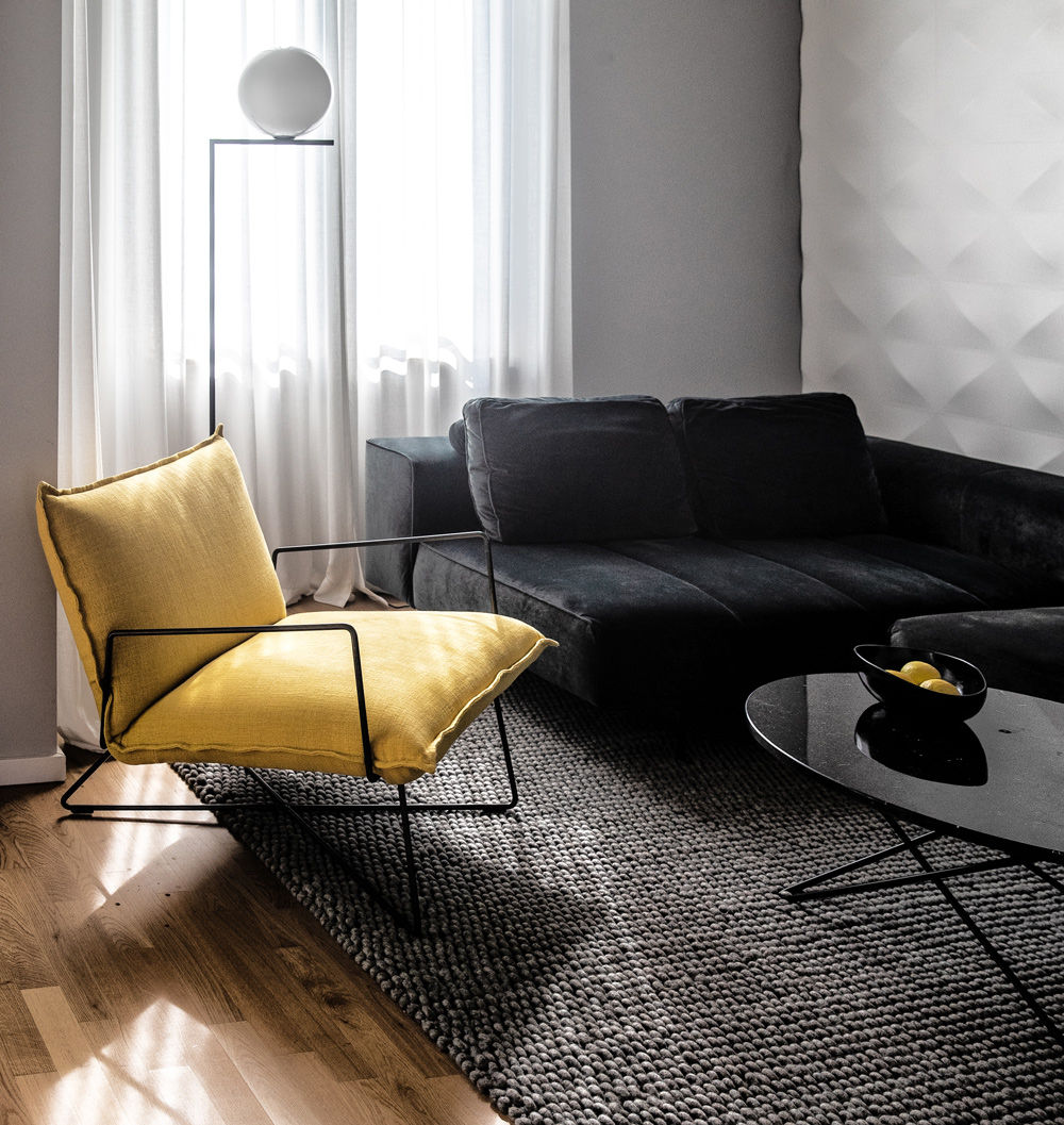 URBAN APARTMENT, MM STUDIO - INTERIORS BERLIN MM STUDIO - INTERIORS BERLIN غرفة المعيشة أسمنت