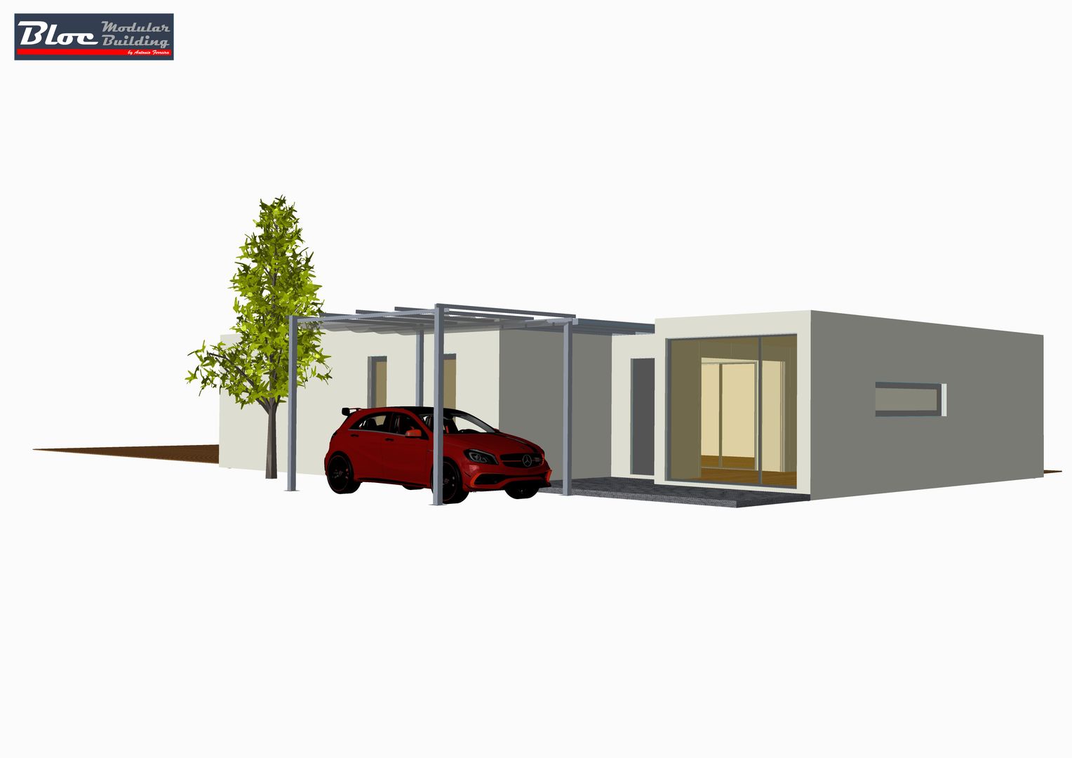 Modelo BLOC LÍNEA 81m2 área coberta | Casas modulares, BLOC - Casas Modulares BLOC - Casas Modulares บ้านขนาดเล็ก