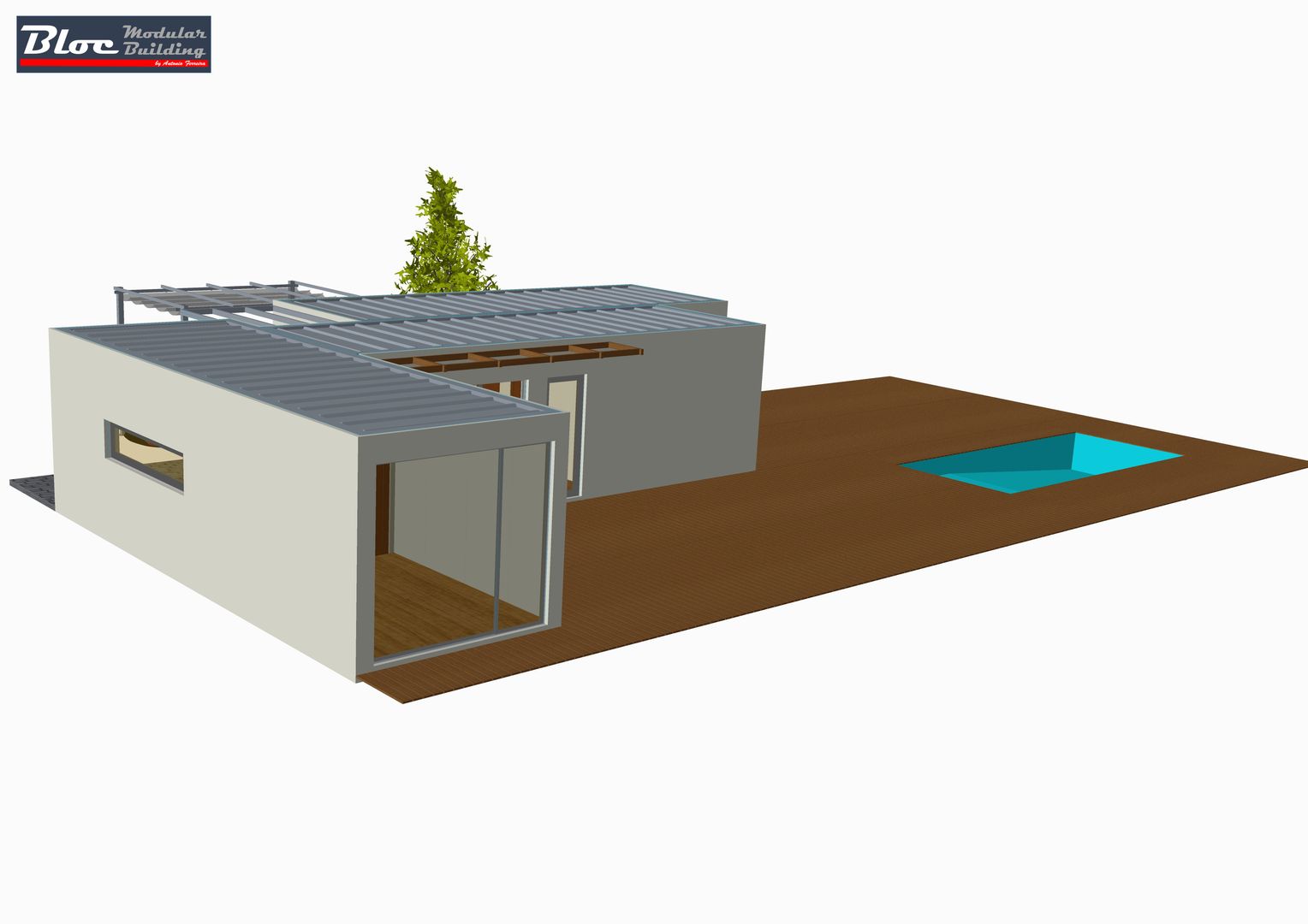 Modelo BLOC LÍNEA 81m2 área coberta | Casas modulares, BLOC - Casas Modulares BLOC - Casas Modulares บ้านขนาดเล็ก