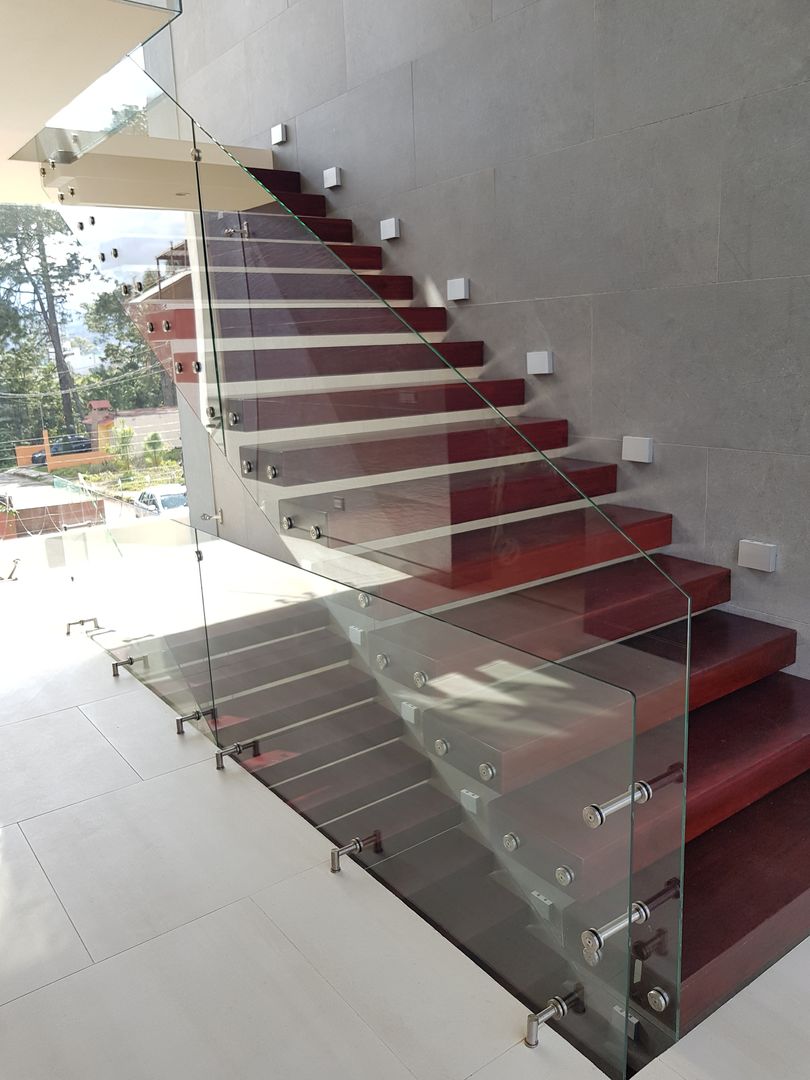 Barandales de Cristal, INGENIERIA Y DISEÑO EN CRISTAL, S.A. DE C.V. INGENIERIA Y DISEÑO EN CRISTAL, S.A. DE C.V. Stairs Glass