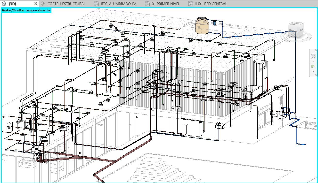 CASA SARA , ConstruTech & Technology BIM ConstruTech & Technology BIM منزل عائلي صغير أسمنت