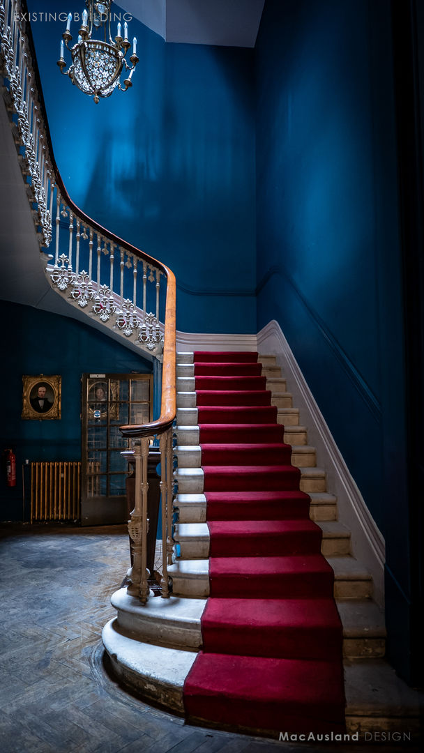 Victorian Staircase MacAusland Design Tangga victorian,stair,staircase,cast iron,carpet,runner,handrail,stone,cantilevered,