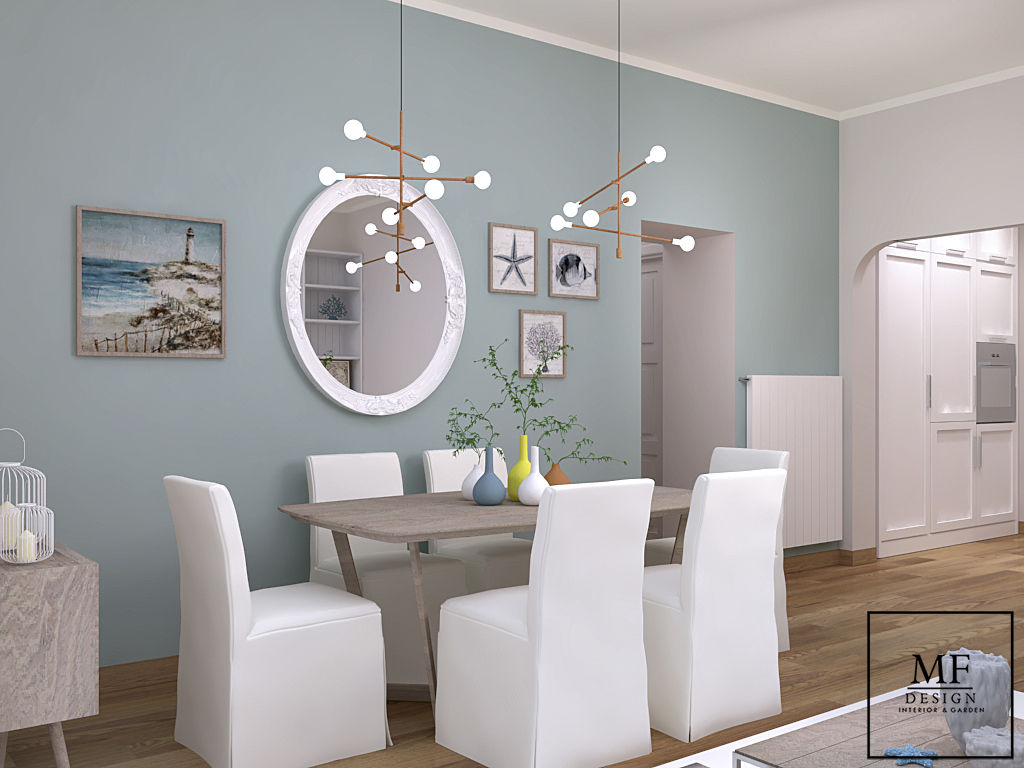 Progettazione di una seconda casa al mare, MF Studio Design MF Studio Design Mediterranean style dining room