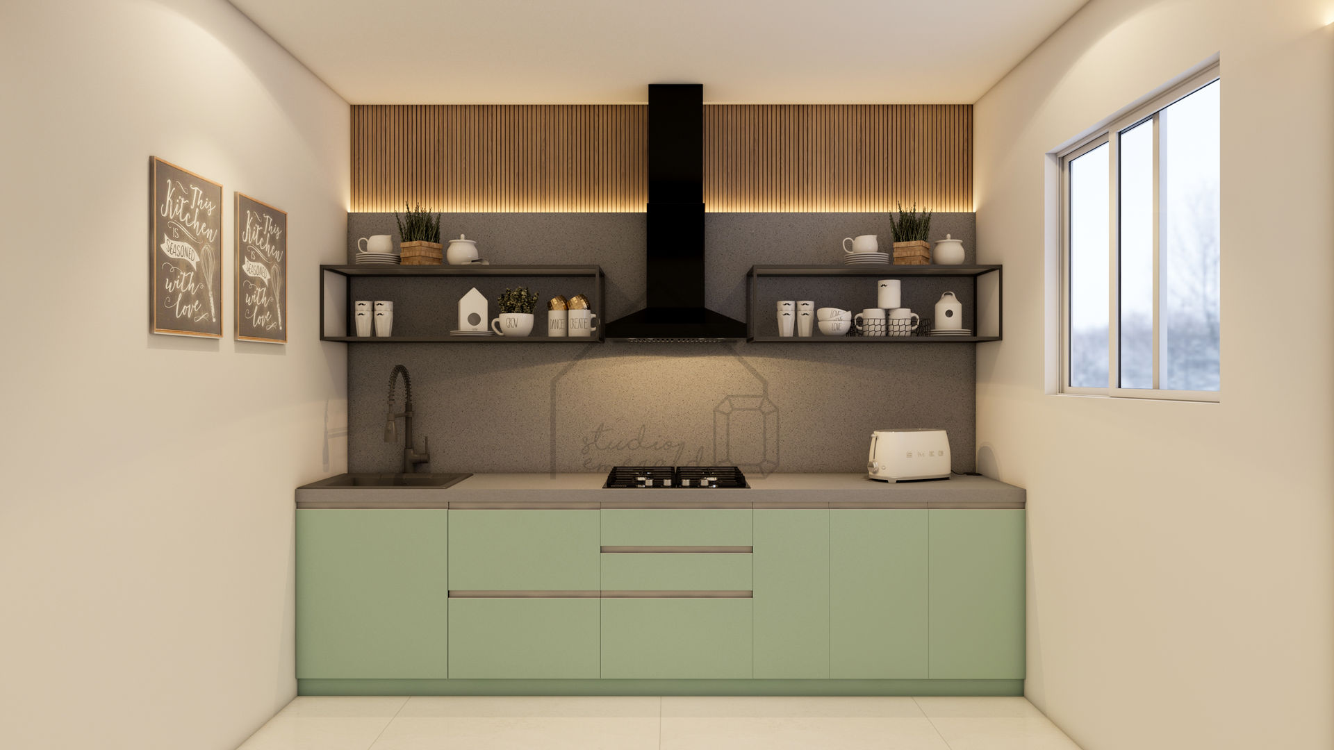 Residential Apartment, Studio Emerald Studio Emerald Small kitchens