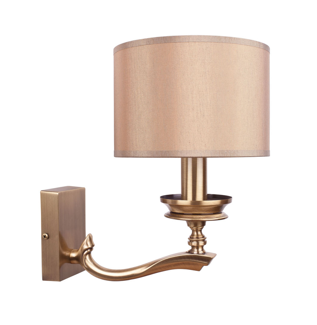 Classic Brass Wall Light TIVOLI With Patina Finish And Brown Shade Luxury Chandelier LTD Коридор Мідь / Бронза / Латунь Освітлення