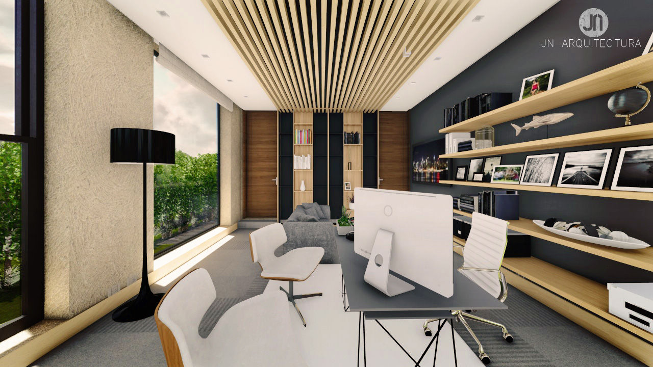 C26, JN Arquitectura JN Arquitectura Modern style study/office Wood Wood effect