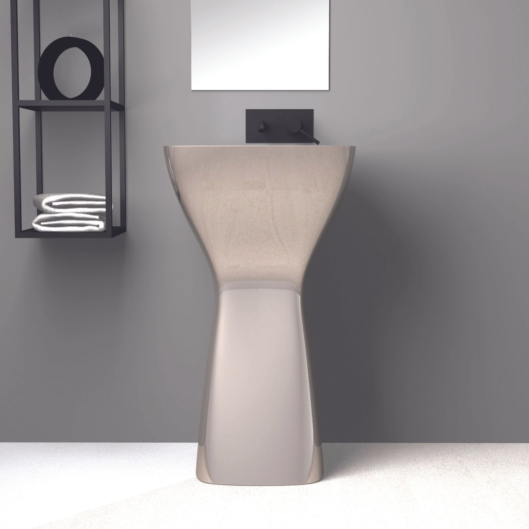 TOIO : Lavabo freestanding moderno in ceramica colorata made in Italy, eto' eto' Modern bathroom Ceramic