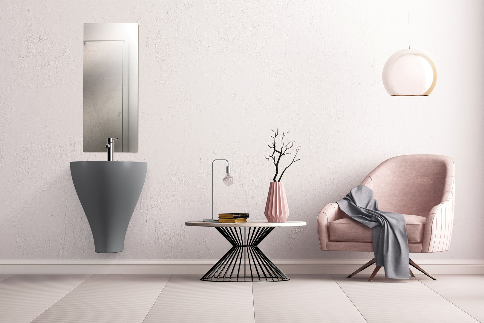 Lavabo bagno sospeso moderno in ceramica fatto in Italia, eto' eto' Modern bathroom Ceramic