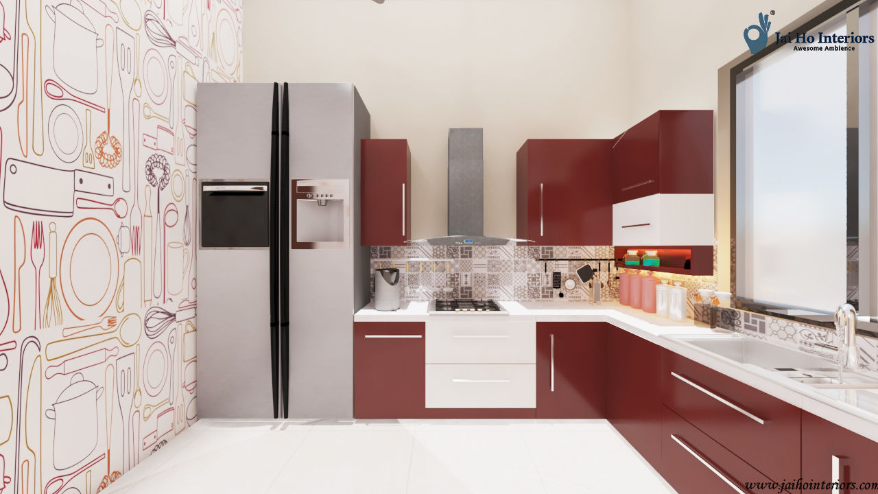 Kitchen JAIHO INTERIORS - RESIDENCE & COMMERCIAL INTERIORS Commercial spaces Plywood Commercial Spaces