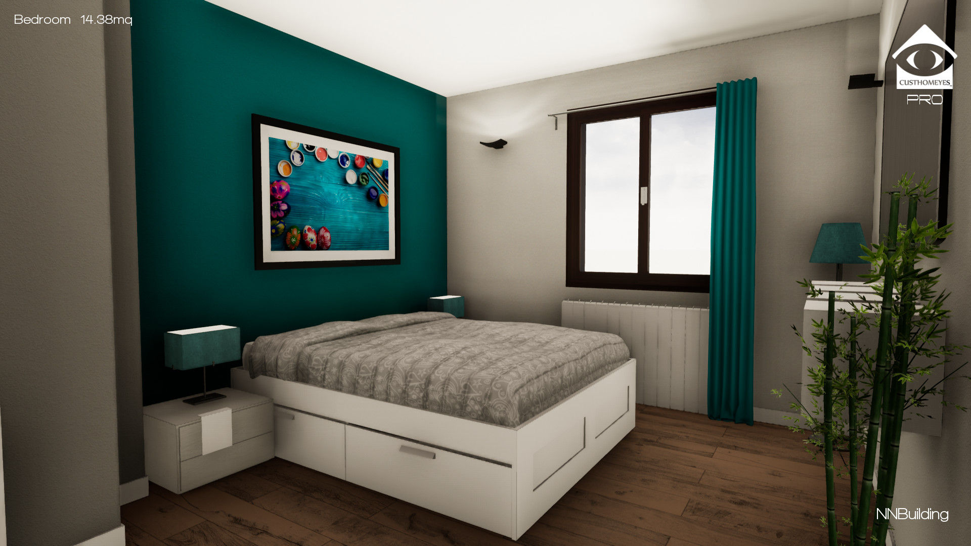 Camera da letto NNBuilding Camera da letto in stile classico Mobilia,Proprietà,Edificio,Finestra,Pianta,Comfort,Azzurro,Di legno,Colore,Rettangolo