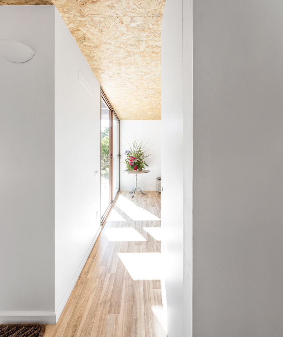 Refúgio em Madeira, Studio A+1 Studio A+1 Rustic style corridor, hallway & stairs Engineered Wood Transparent