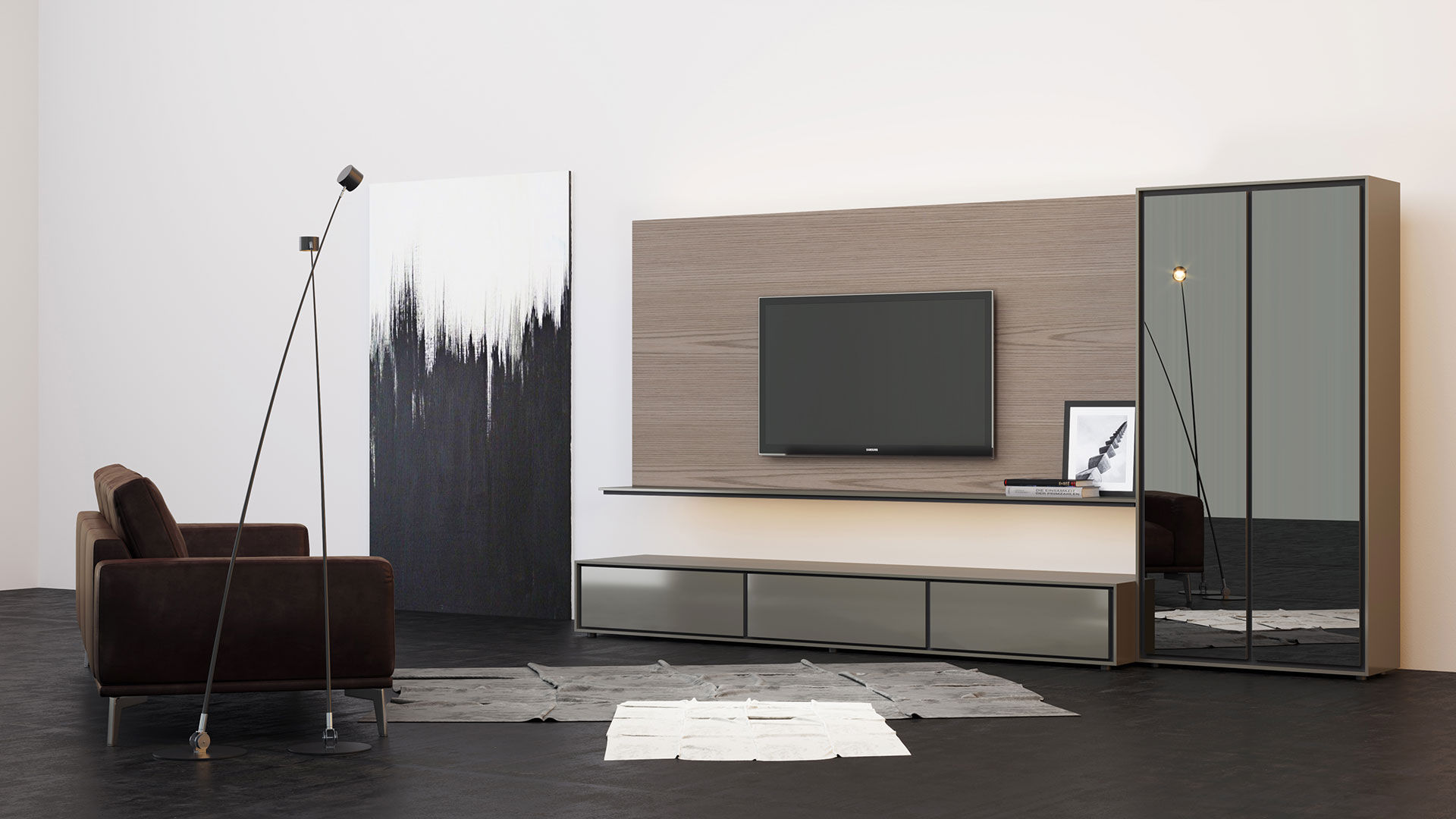 MODE parete componibile , ITALIANELEMENTS ITALIANELEMENTS Modern living room MDF TV stands & cabinets