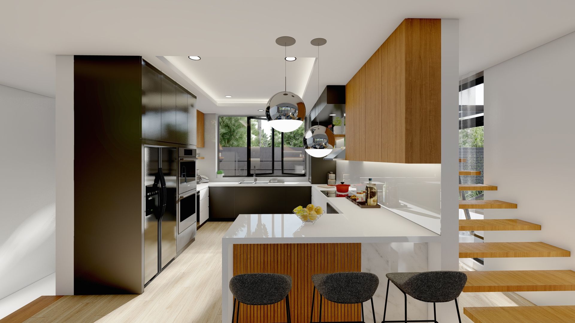 Kitchen Structura Architects Built-in kitchens Wood Wood effect