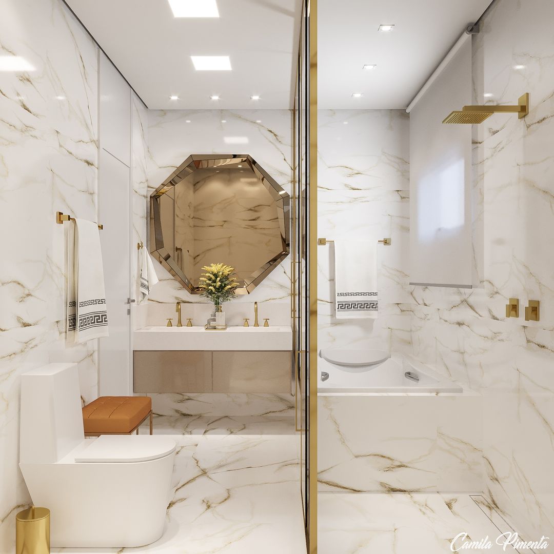 homify Modern bathroom Marble