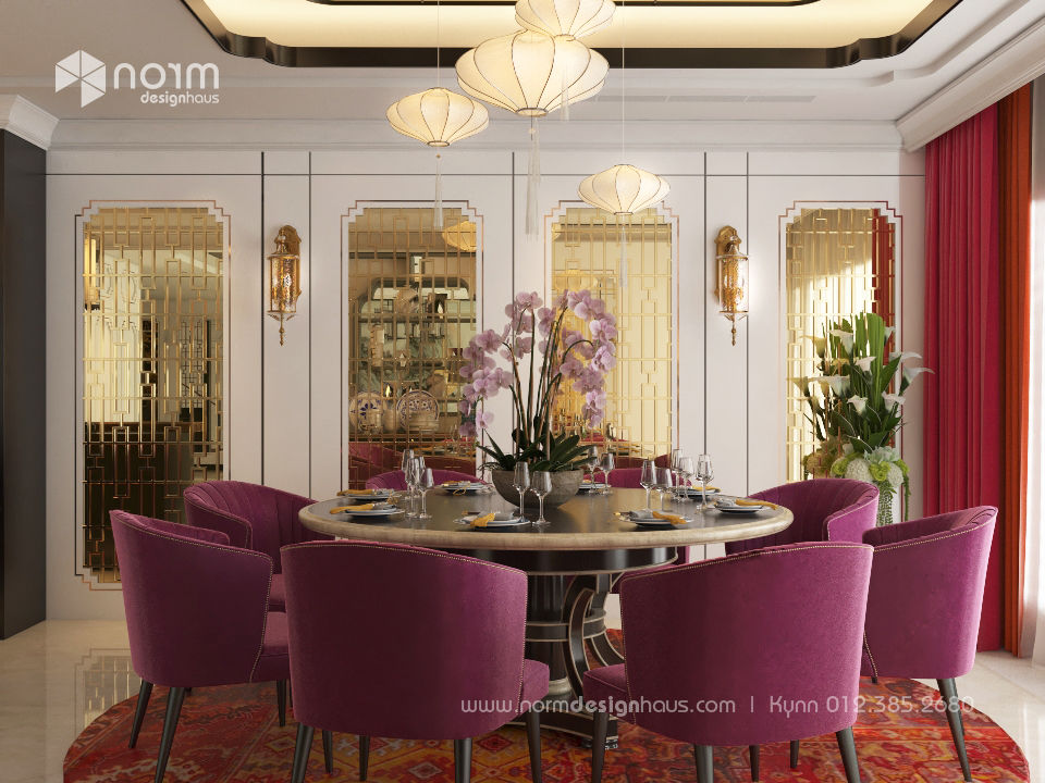 Pavilion Hilltop, Indochine Style Norm designhaus Asian style dining room Interior design Malaysia, Indochine design style