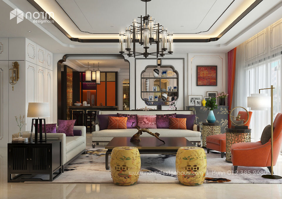 Pavilion Hilltop, Indochine Style, Norm designhaus Norm designhaus Livings de estilo asiáticos