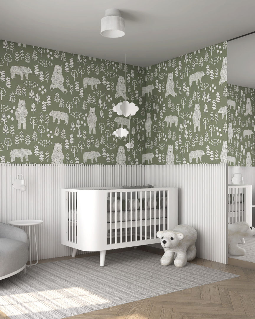 baby bedroom, SPARK arquitetura SPARK arquitetura Quartos de bebê Propriedade,Branco,Preto,Madeira,Conforto,Têxtil,Design de interiores,Arquitetura,Cinza,Pisos