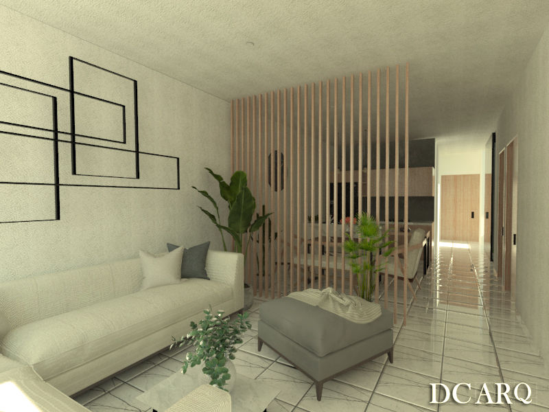 Sala DCArquitectura Salones minimalistas Madera Acabado en madera