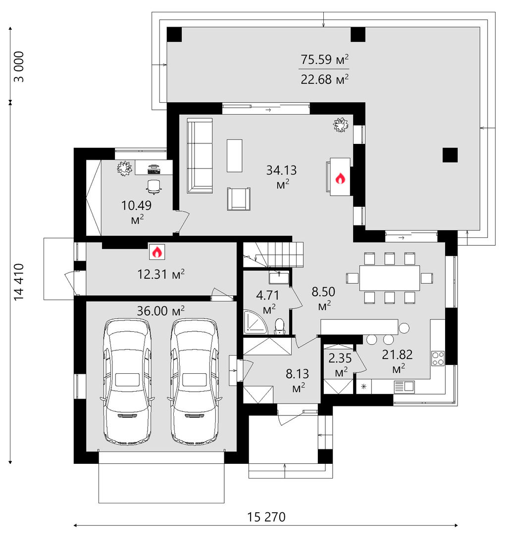 Просторный двухэтажный коттедж с террасой и гаражом, TMV Homes TMV Homes