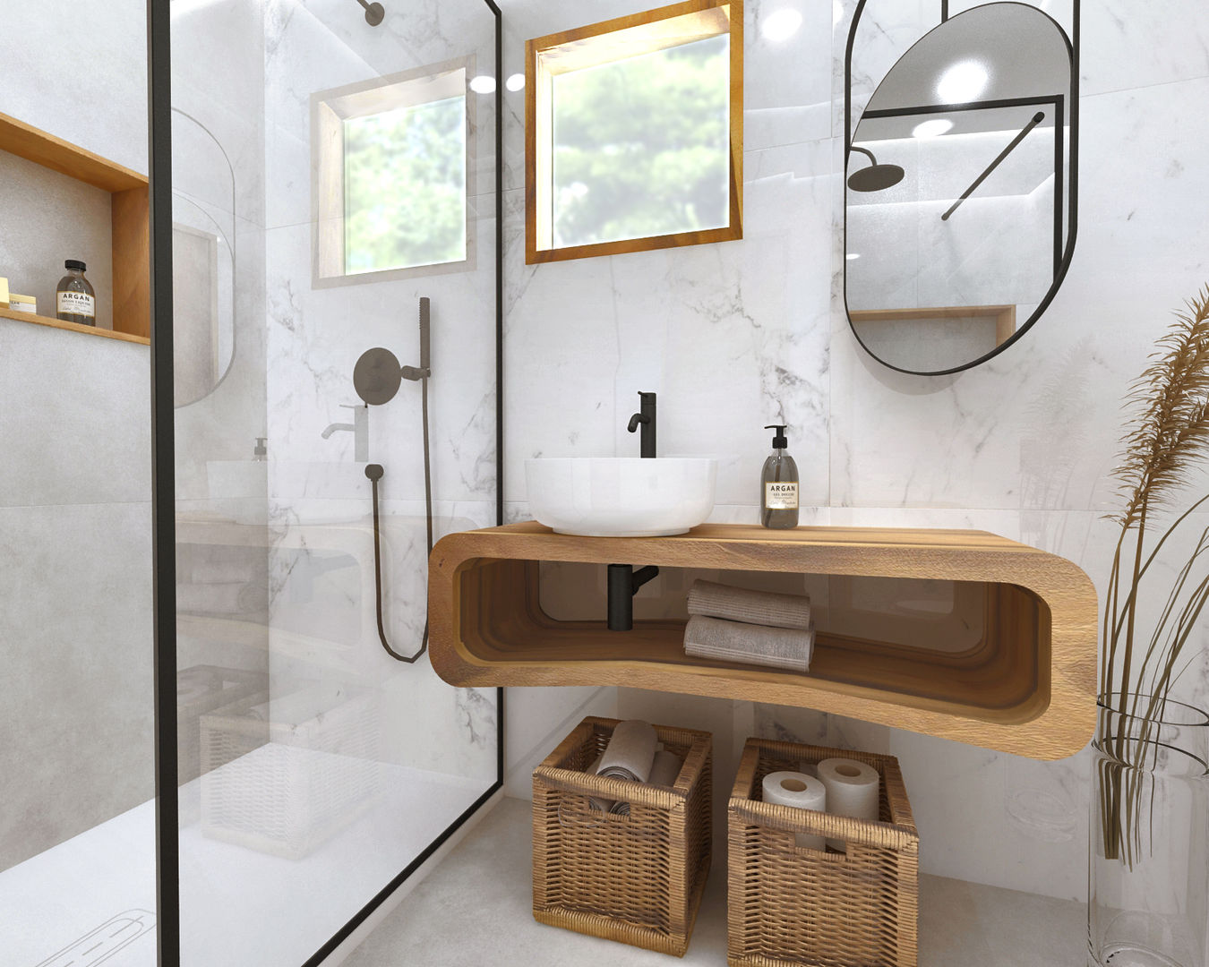 Projeto 3D - WC Amazónia, Smile Bath S.A. Smile Bath S.A. Kamar Mandi Tropis Kayu Wood effect