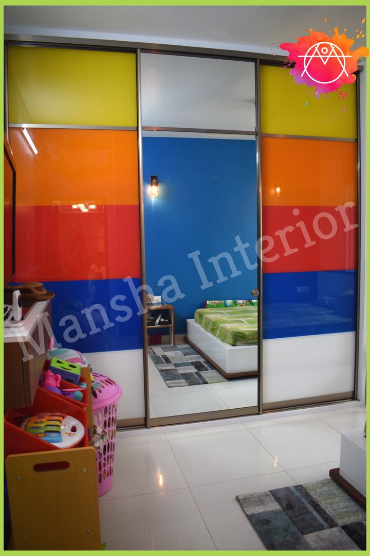 Multicolored Wardrobe! Mansha Interior Modern Bedroom