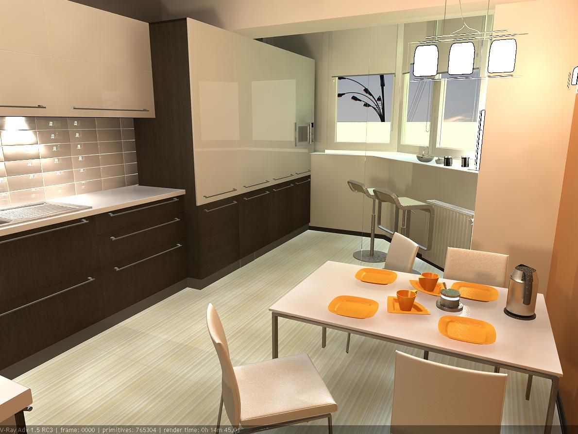 Render cucina, CLARE studio di architettura CLARE studio di architettura Dapur Modern