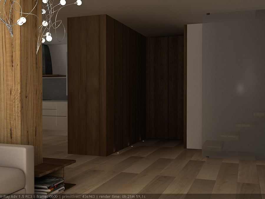 Render ambiente living e sala da pranzo, CLARE studio di architettura CLARE studio di architettura Modern living room