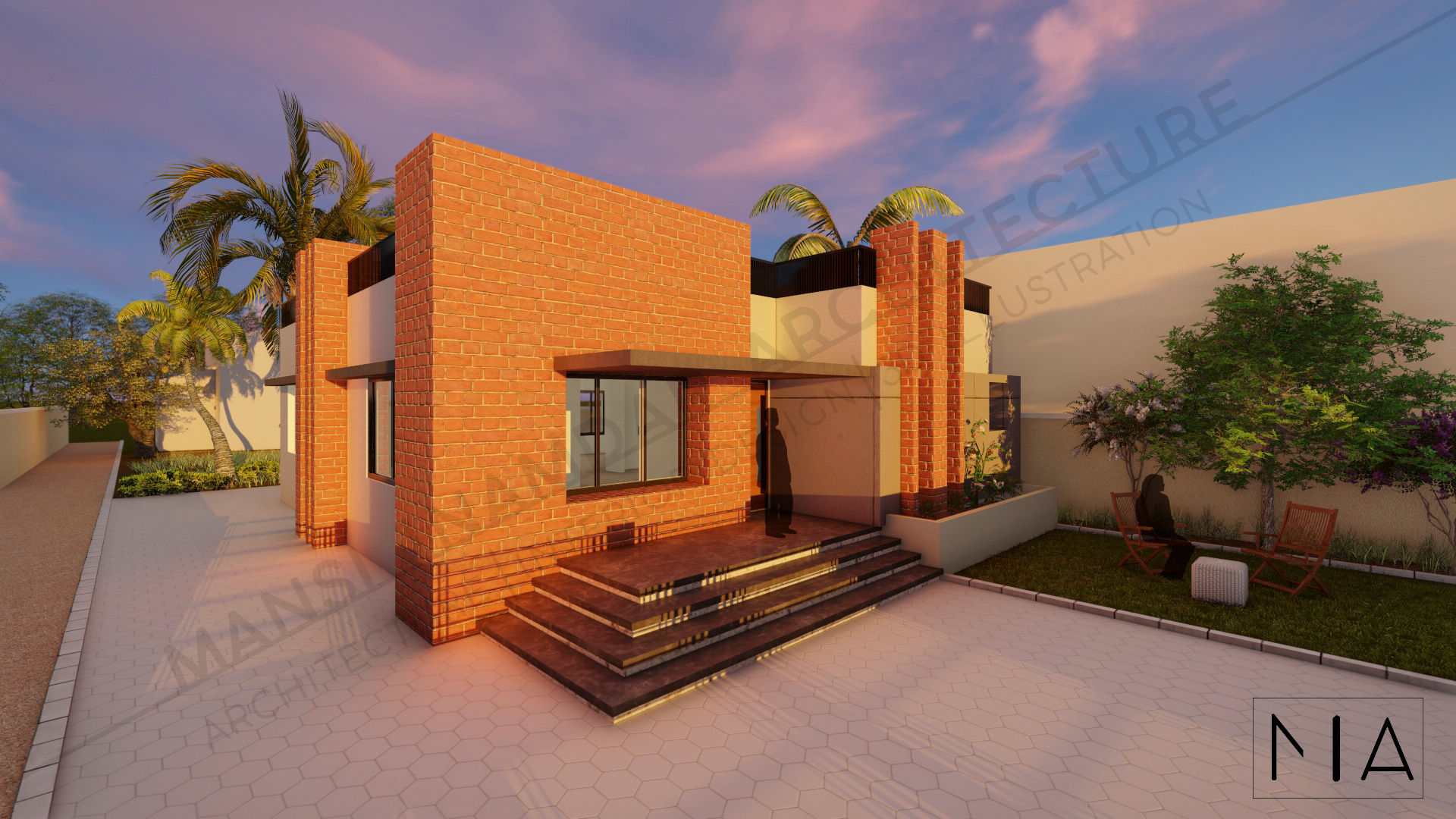 BRICK & BLOCK HOUSE, Khanapur., MI Architecture MI Architecture Bungalows Bricks