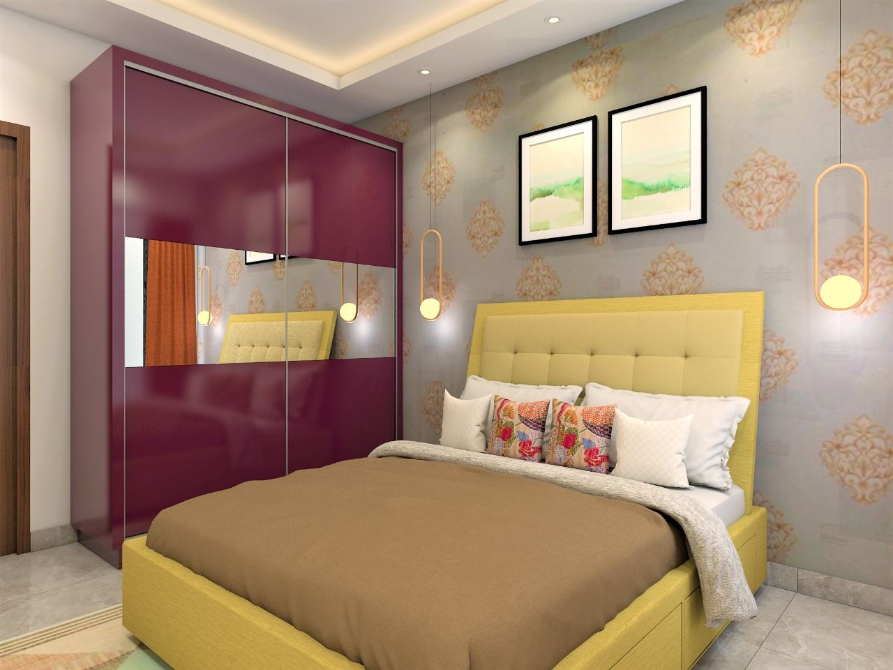 Stallion Maroon Wardrobe Bedroom homify Minimalist bedroom