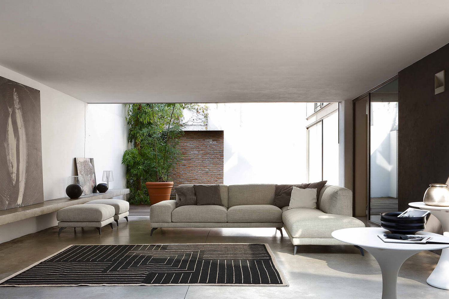 Arredo salotto con divano con penisola, TopArredi TopArredi モダンデザインの リビング