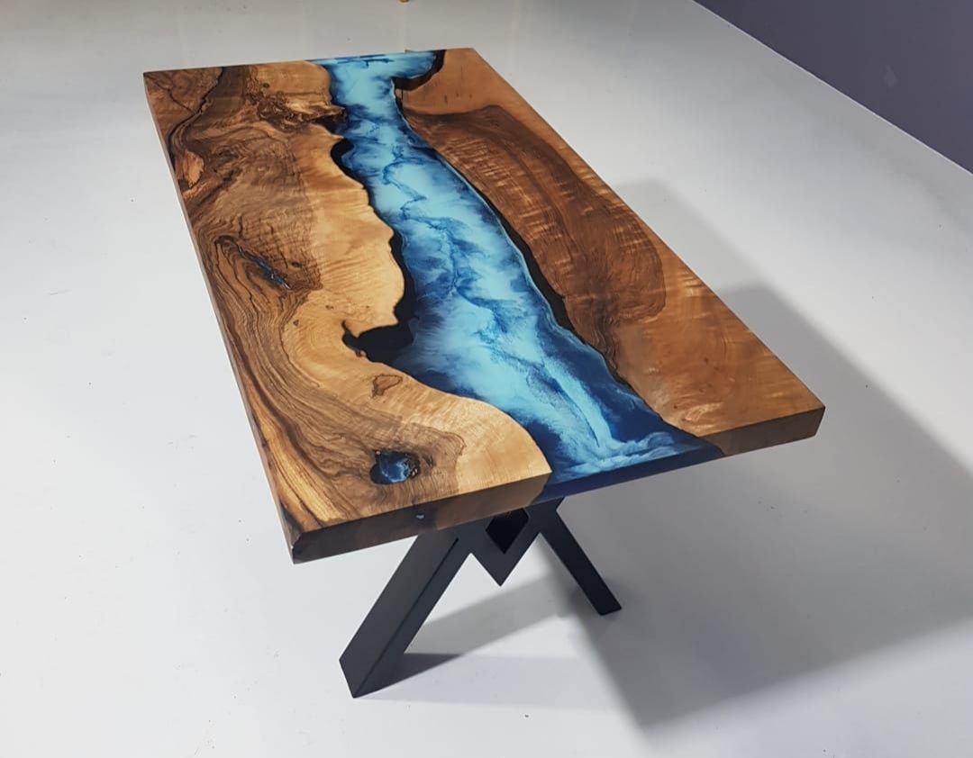 Made to Order Epoxy Resin Table Walnut Wood - %100 Handmade Custom Made & Design, Luxuryepoxyfurniture Luxuryepoxyfurniture غرفة السفرة خشب Wood effect Tables