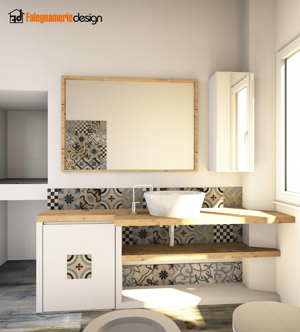 Bagno su misura , Falegnamerie Design Falegnamerie Design Minimalist bathroom Wood Wood effect