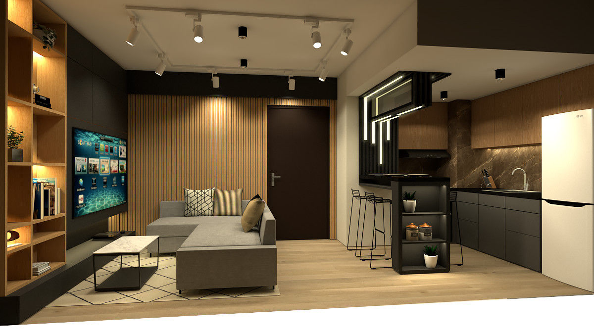 LIVING/DINING/KITCHEN Studio Lona Modern Living Room