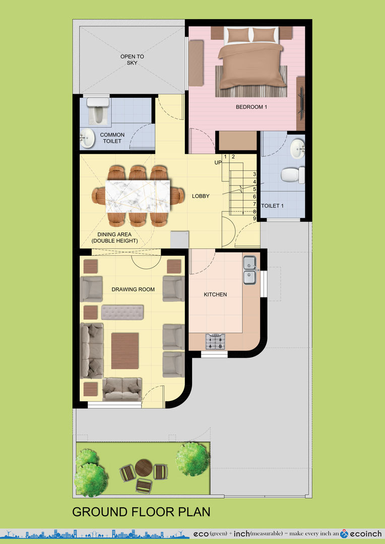 Ground Floor Plan Ecoinch Services Private Limited Modern houses