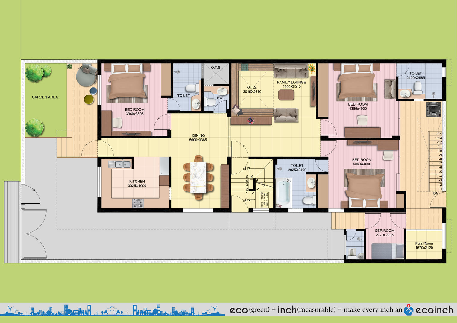 Ground Floorplan Ecoinch Services Private Limited Modern houses