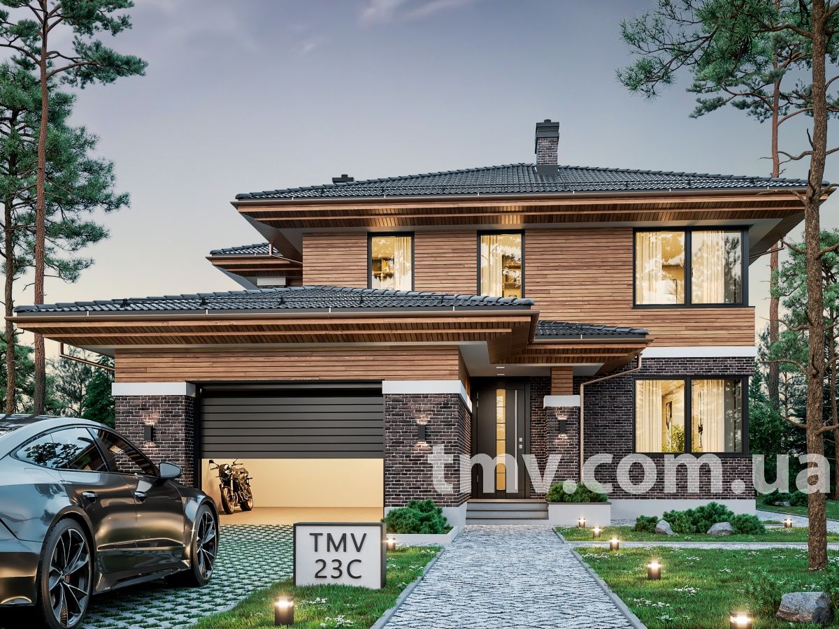 Современный двухэтажный дом в стиле Райта TMV 23C | homify