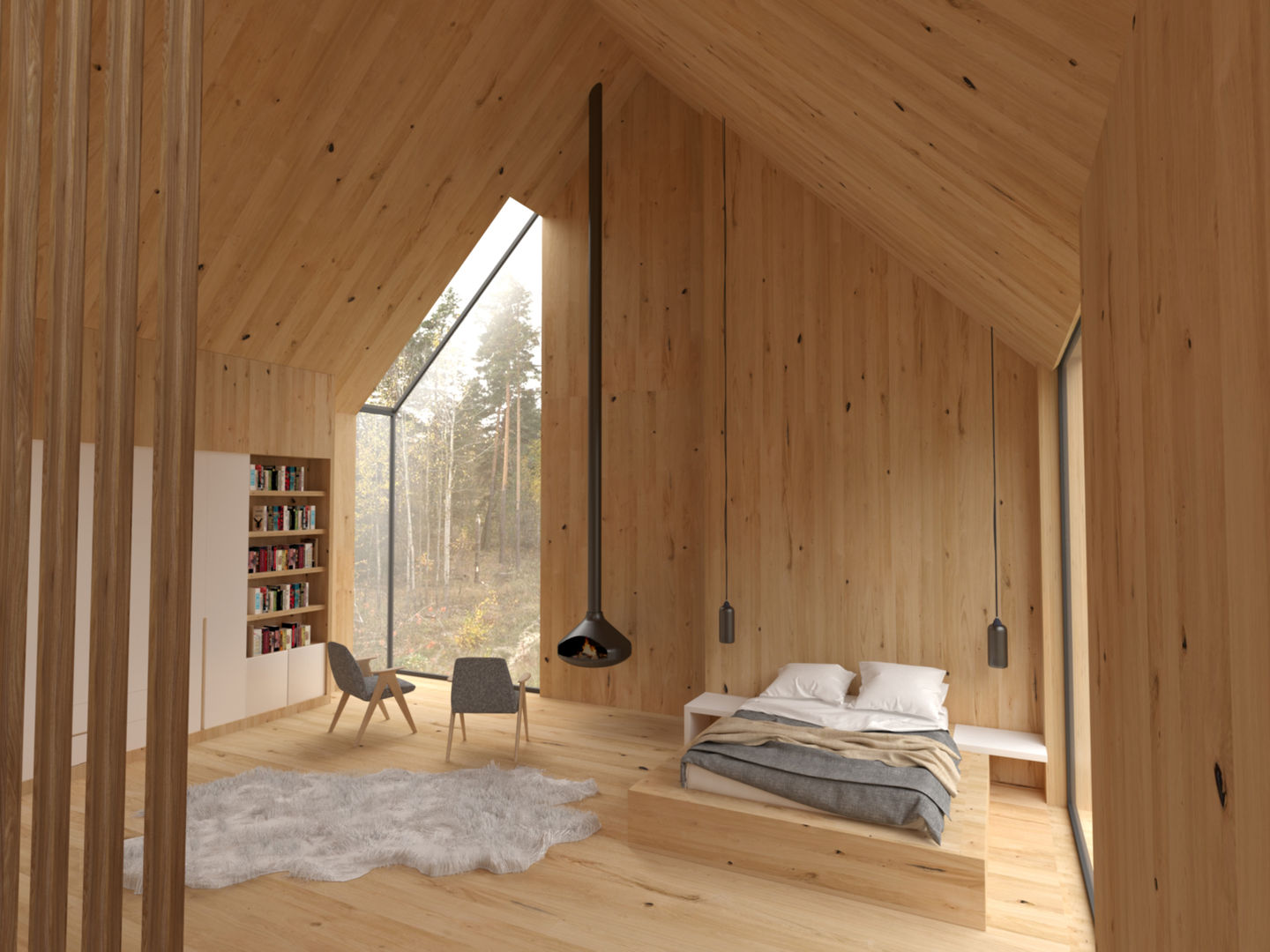 Interior design per una casa Scandinava (2020), Hexa Design Hexa Design Quartos escandinavos Madeira Acabamento em madeira