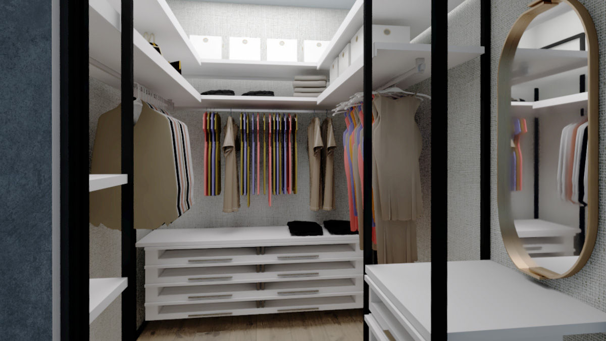 cabina armadio Alessandra Sacripante Camera da letto moderna cabina armadio; camera da letto